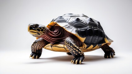 Obraz premium Simple white background featuring turtle and tortoise images