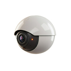 Fototapeta premium Spherical Security Surveillance Camera with White Dome Isolated on Transparent Background