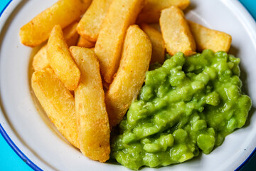 Chunky Fried Chips and Mushy Peas