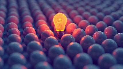 Innovative concepts shine brightly among a variety of light bulbs in generative ai landscape