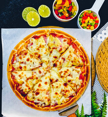 Delicious double cheese pizza with gooey melted layers, rich flavor, and irresistible aroma.