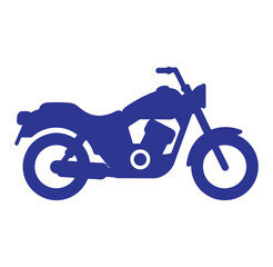 Fototapeta premium Blue silhouette illustration of a classic motorcycle with a white background for design purposes