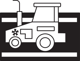 Tractor on Road Illustration
