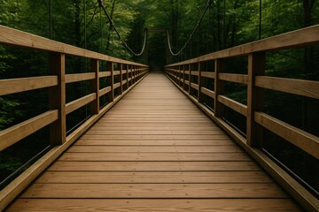 Wooden walkway spanning a stream