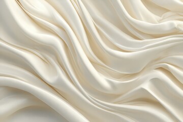 Obraz premium Elegant Cream Silk Fabric Drapes with Soft Folds and Luxurious Texture