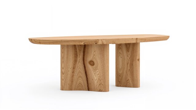 Wood furniture with shelves displayed on a white surface