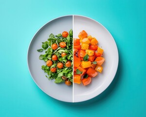 Beforeandafter shots of a plate with leftover food turned into a new meal