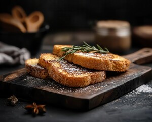 Stepbystep transformation of old bread into French toast, illustrating food waste solutions