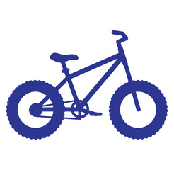 Fototapeta premium Simple blue outline illustration of a fat tire bicycle for recreational outdoor adventures