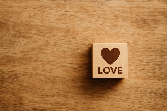 Wooden plaque featuring a love message