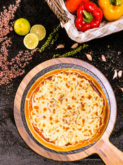 Bacon cheese pizza , ham cheese pizza with melted mozzarella, hot and delicious.