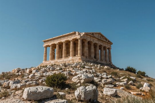 Ancient statues embodying deities from a historic kingdom atop a famous mountain