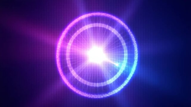 a purple and blue light burst in the background
