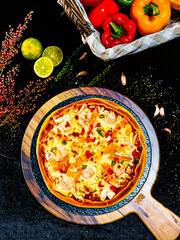 Crab stick cheese pizza with melted mozzarella, savory and delicious.