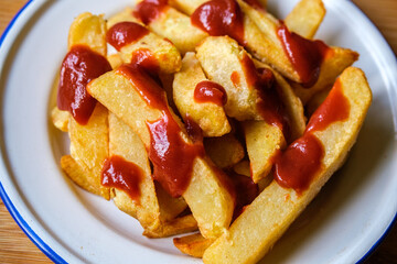 Chunky Chips With Tomato Ketchup Sauce