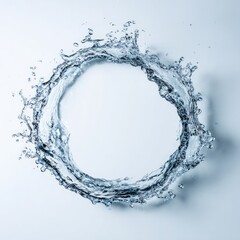 Circular water splash on a light background
