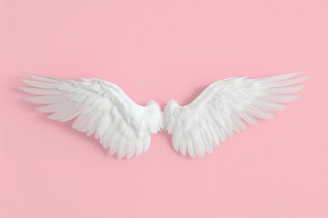 Fototapeta premium Birds with white feathers against a pink backdrop