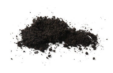Pile of fresh soil isolated on white
