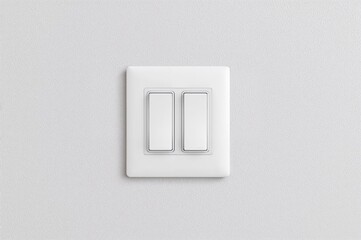 Dual Light Switch Mounted on White Wall
