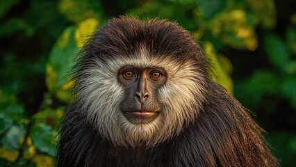 Obraz premium The Distinctive White-Faced Primate Known as Pithecia Pithecia
