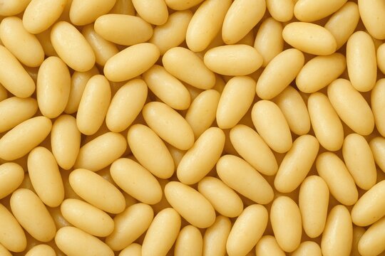 Retail Market Focus: Whole White Pine Nuts on a Background Surface