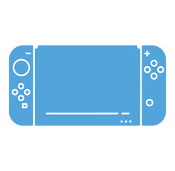 Fototapeta premium Simplified vector illustration of a portable gaming console in a light blue color scheme