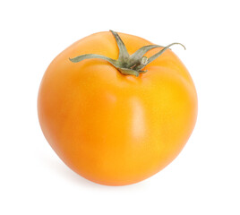 One ripe yellow tomato isolated on white