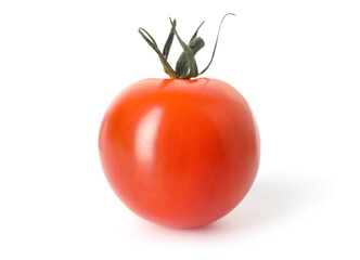 One ripe cherry tomato isolated on white