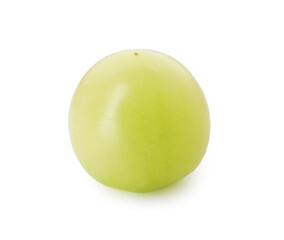 One unripe cherry tomato isolated on white