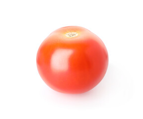 One ripe cherry tomato isolated on white