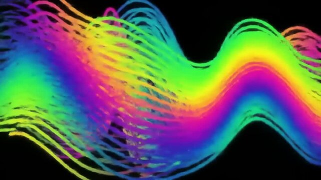 Rainbow Wave Abstract Art.