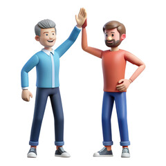 Friends high five isolated on transparent background transparent background