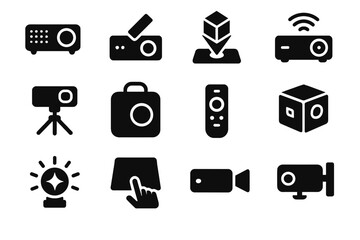 Touch control lens nano icon holographic projection projector vector beamer