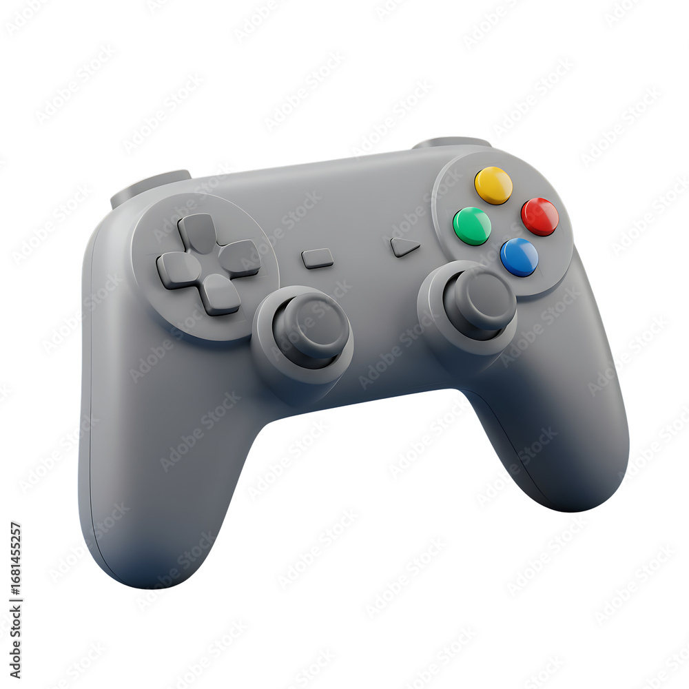 Fototapete modern digital gaming controller with colorful buttons and joystick for interactive entertainment on