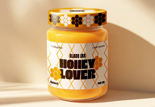Single Honey Jar Mockup 