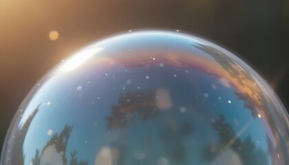 Fototapeta premium Transparent soap bubble in natural light