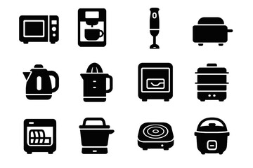 Compact oven maker blender icon kitchen pocket vector nano rice kettle toaster