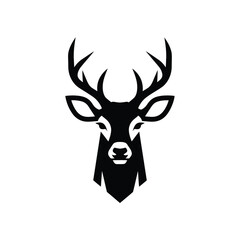 Naklejka premium Vector illustration of elegant deer head with antlers