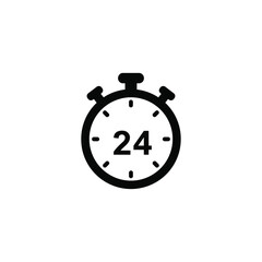 Stopwatch Icon With 24 For Web And App Design