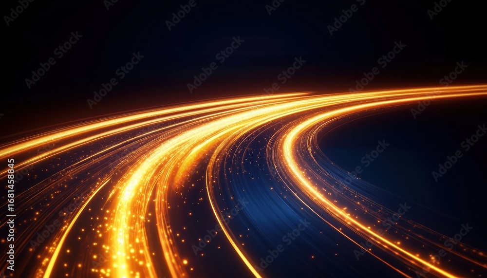 Aufkleber dynamic light effect of high-speed movement along a curved trajectory: energizing the path of light 