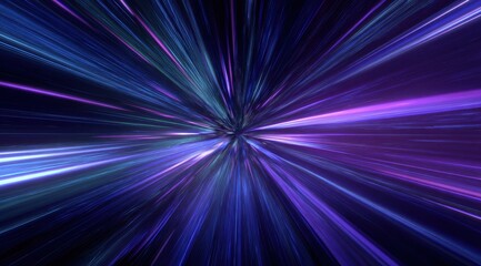 Fototapeta premium High quality photo of vibrant purple and blue light streaks exploding from a central point.