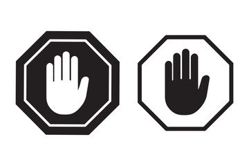 Obraz premium Red stop sign with hand icon