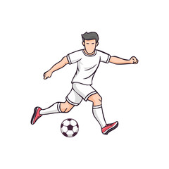 Obraz premium Soccer, football player man icon hand draw ai generated 