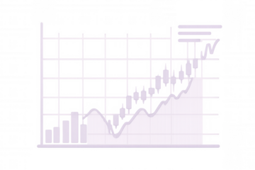 White financial chart over transparent background showing increasing profits and positive trend