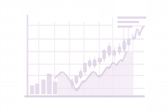 White financial chart over transparent background showing increasing profits and positive trend