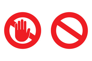 Red stop sign with hand icon