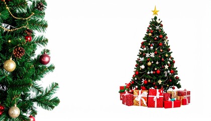 Christmas tree with gifts . isolated on a white background. 