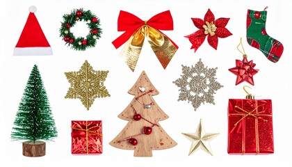 element designer collection chrismas set . isolated on a white background. 