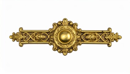Vintage golden decorative element isolated on a white background