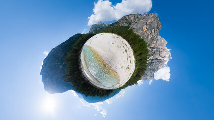 Hiking near Cortina d'Ampezzo - Italy - Tiny planet